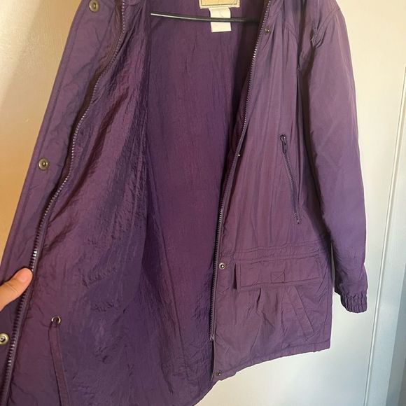 Vintage L.L. Bean Purple Winter Jacket with Retractable Hood - Picture 6 of 9
